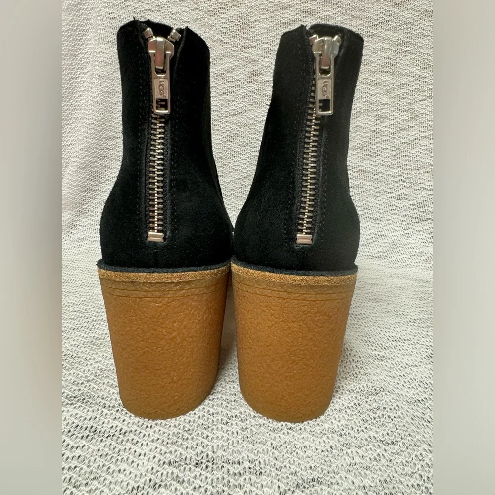 New UGG Suede Fringe Black Corrin Ankle Booties US Size 11
